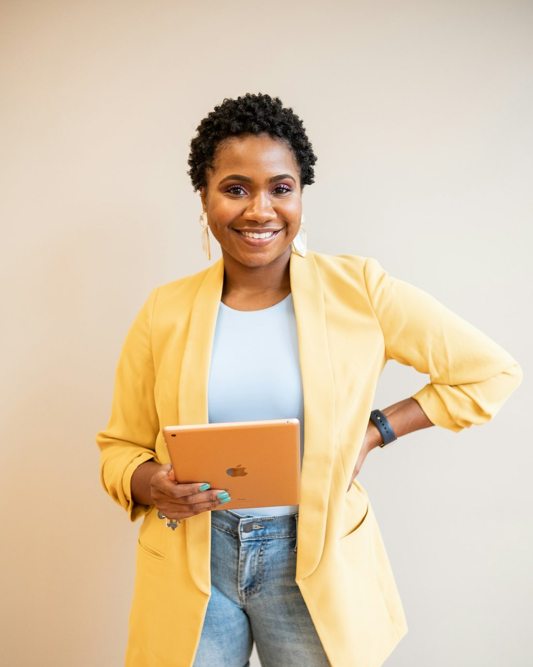A confident young professional woman
